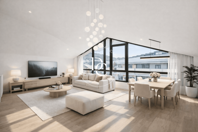 Attique lumineux au centre d'Andorre-la-Vieille